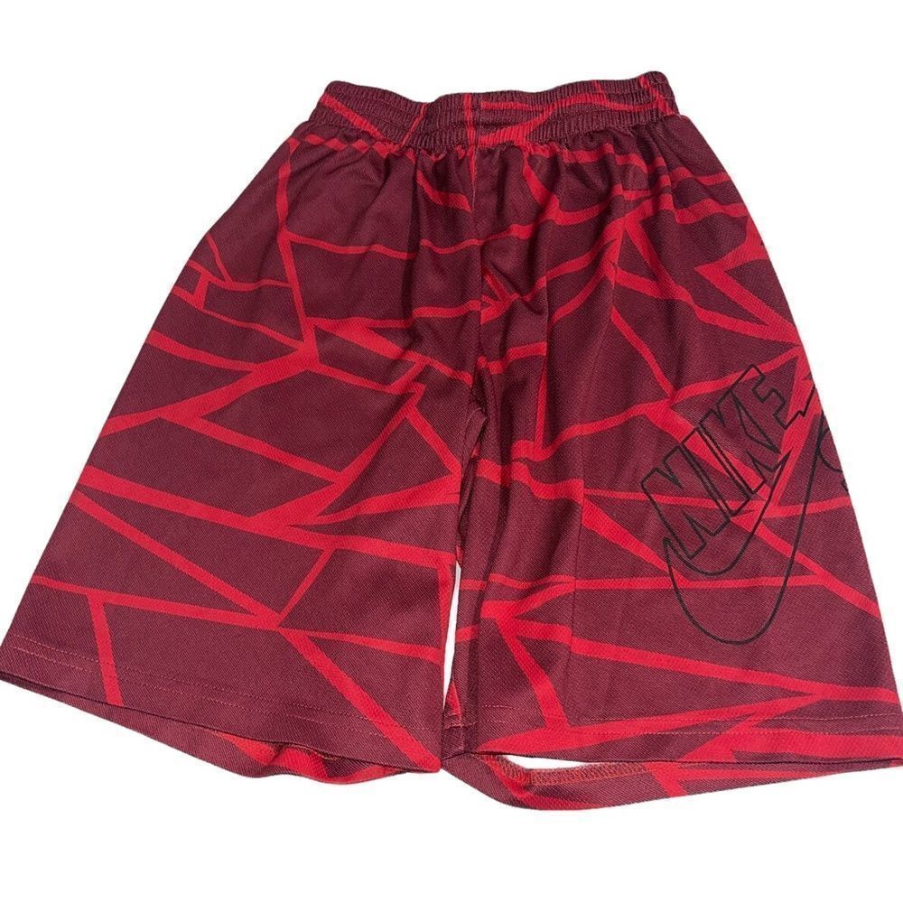 Nike Skateboarding Burgundy/Red Geometric Athletic Shorts - Kids‎ M (10-12)